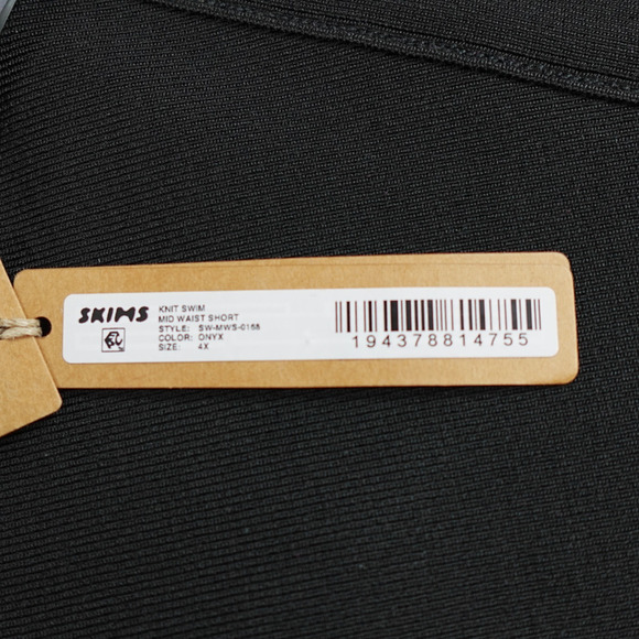 Skims Swim Shorts 4X Onyx Textured Mid-Waist Shape Tummy Control Sporty Resort - Picture 2 of 13